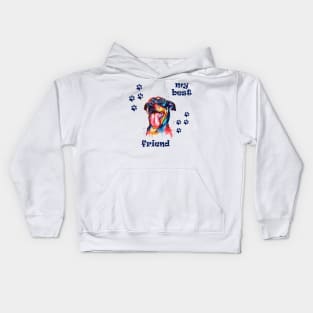 Dog is my best friend Kids Hoodie